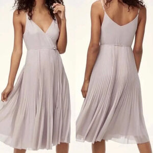 Aritzia Wilfred Beaune Pleated Midi Dress Lilac Lavender Purple Size XS